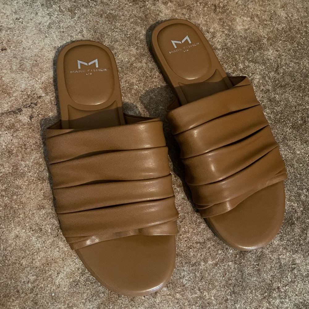 Marc Fisher LTD Brown Leather Sandals 7.5